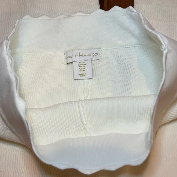 House of Harlow 1960 White Textured/Ribbed Knit Wide Leg Pants – Size M - Picture 4 of 5